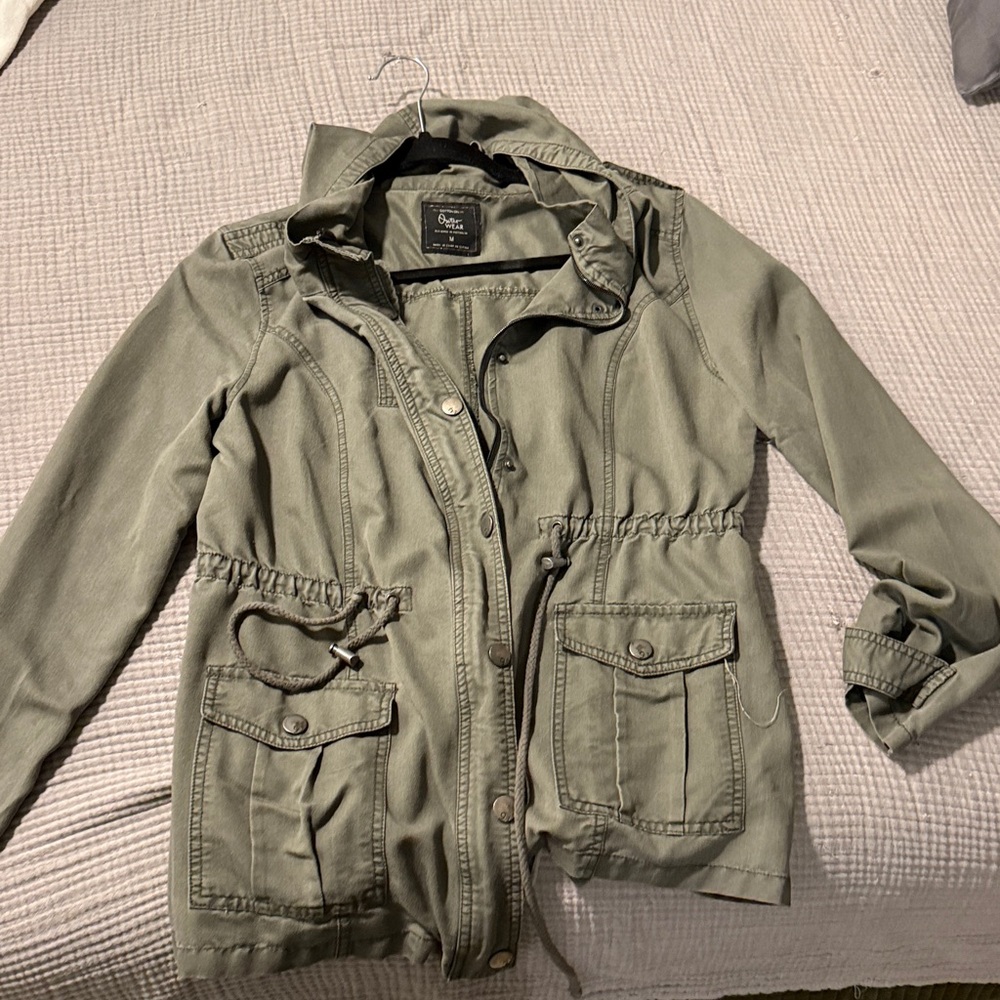 Cotton On Green Utility Parka Hooded Jacket Medium